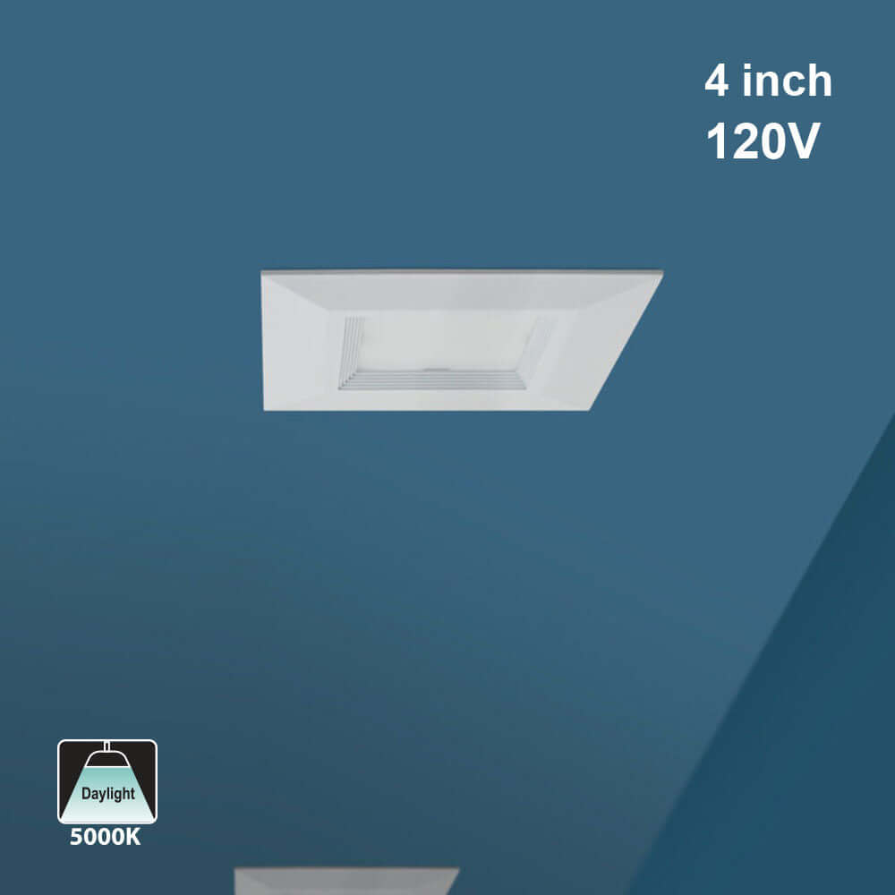 4" Dimmable Square Recessed LED Downlight - 10W 5000K