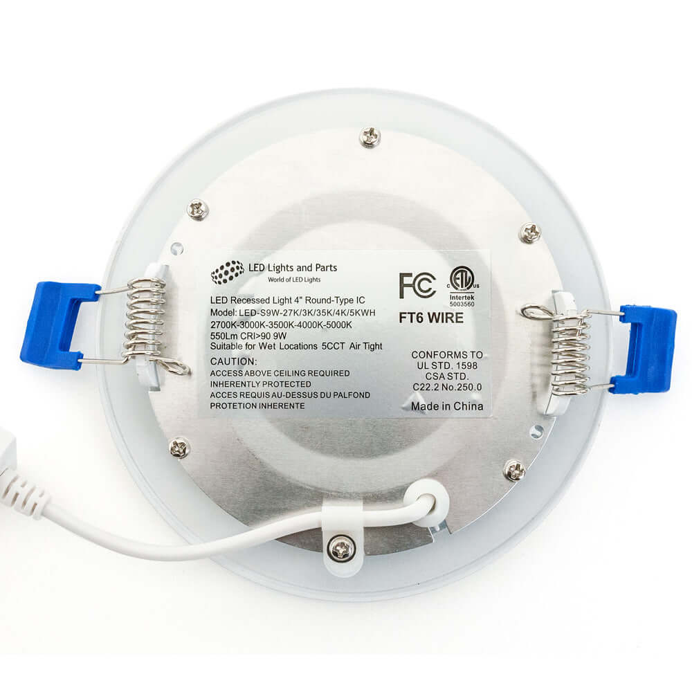4 inch flat Round Panel Light LED-S9W-5CCTWH, 120V 9W - GekPower