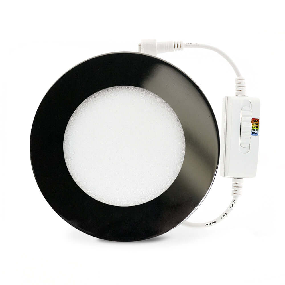 4 inch flat Round Panel Light LED-S9W-5CCTWH, 120V 9W - GekPower