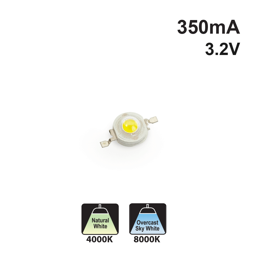 1W SMD LED Module - 90lm, 350mA, 3.2V