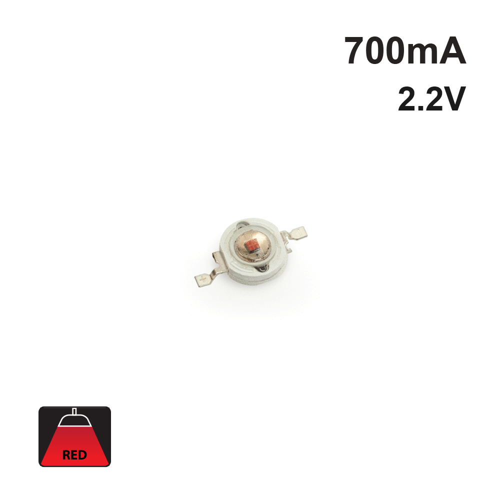 666561418656 - 3W SMD LED Module - 70-80lm, Red, 2.2V