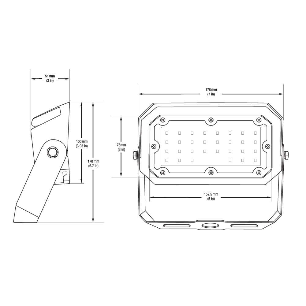 LED Outdoor Flood Light Dimmable, 120-277V 30W 5000K(Daylight)
