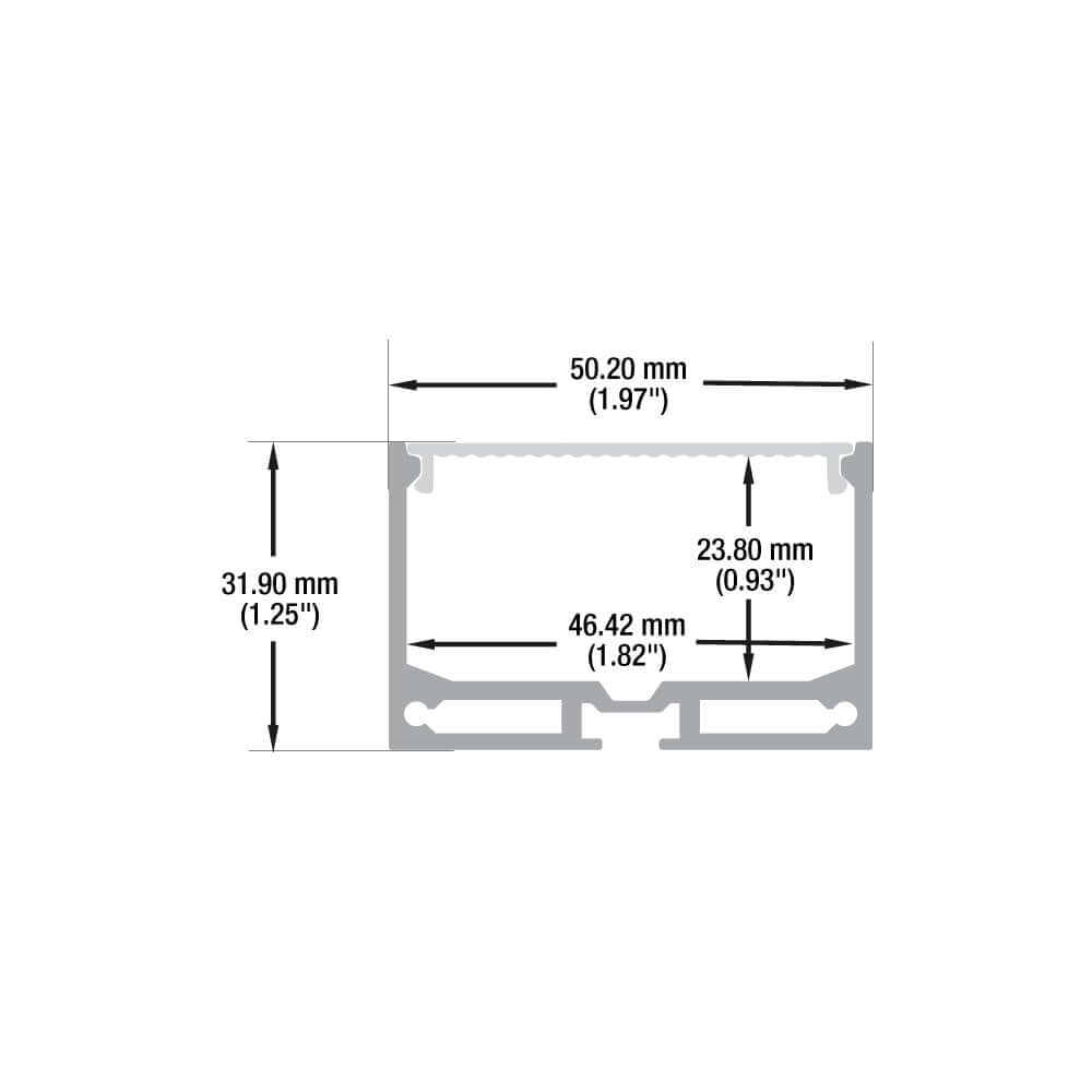 Linear Aluminum LED Channel 2M for LED Strips VBD-CH-RF6-2
