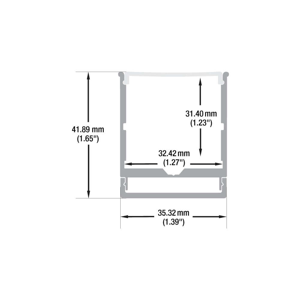 Linear Aluminum LED Channel 2M for LED Strips VBD-CH-WC1-2