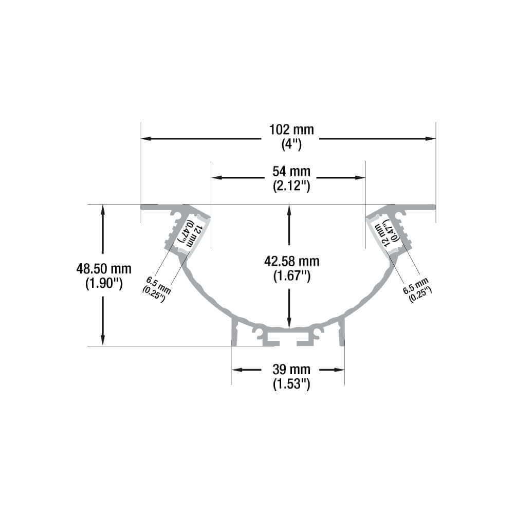 Diffuser Linear Aluminum LED Channel 2M - VBD-CH-WC5-2