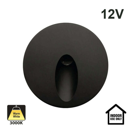 VBD-RD25-1W-3K-BK Round Dimmable LED Step Light