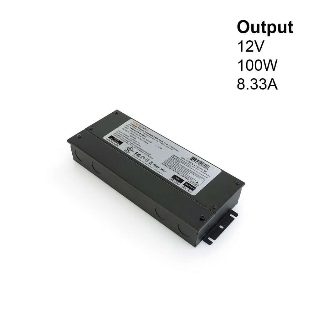 5 in 1 Dimming Triac/Phase/MLV/ELV/0-10V/Potentiometer/10V PWM, LED Driver VBD-012-100DM5i1, gekpower