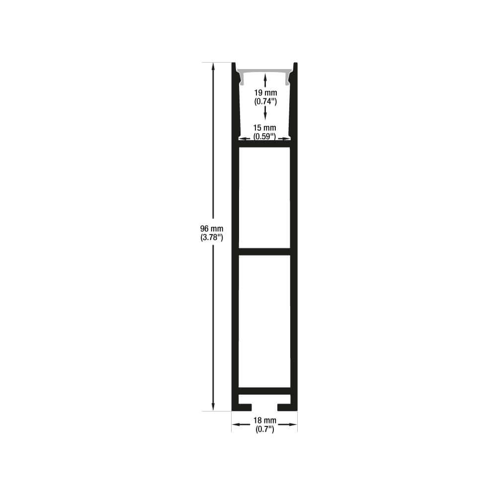 Narrow Black hanging Aluminum LED Channel VBD-CH-H3-2, 2Meters (6.5ft)