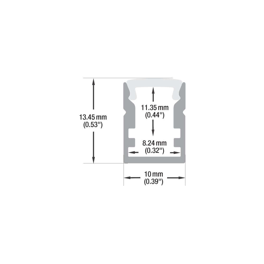 Narrow Profile Linear Aluminum Channel for LED Strips 2Meters(6.5ft) VBD-CH-S9-2