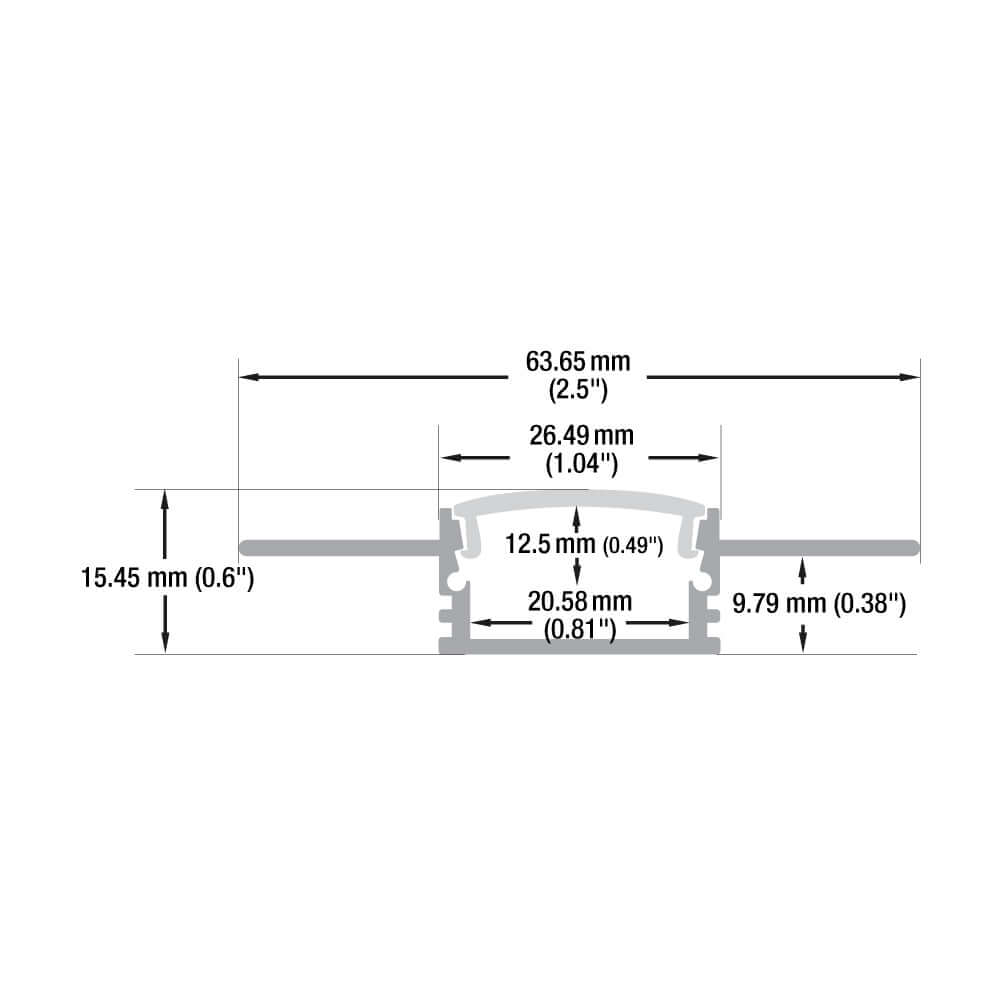 Drywall LED Channel 2M for LED Strips - VBD-CH-D5-2