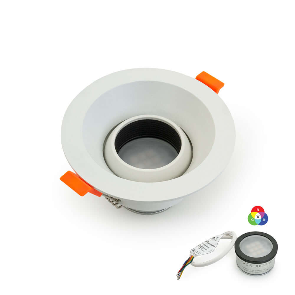 VBD-MTR-88W Low Voltage IC Rated Recessed LED Light Fixture, 3.25 inch Round White - gekpower