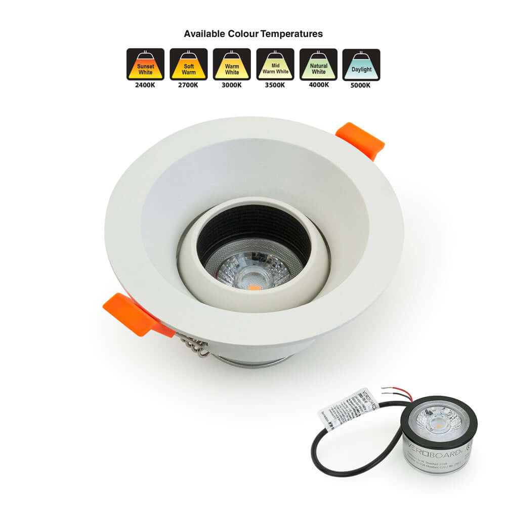 VBD-MTR-88W Low Voltage IC Rated Recessed LED Light Fixture, 3.25 inch Round White - gekpower