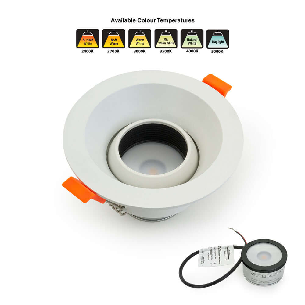 VBD-MTR-88W Low Voltage IC Rated Recessed LED Light Fixture, 3.25 inch Round White - gekpower