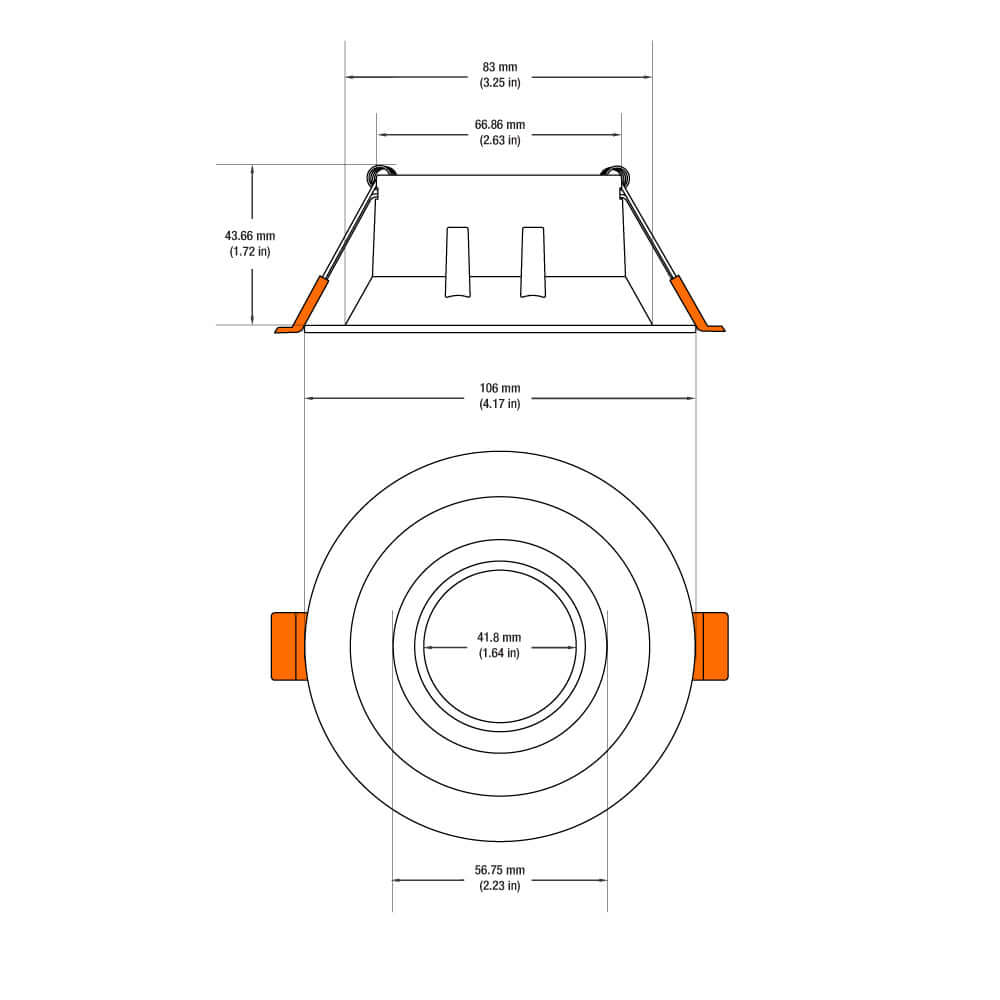 VBD-MTR-88W Low Voltage IC Rated Recessed LED Light Fixture, 3.25 inch Round White - gekpower