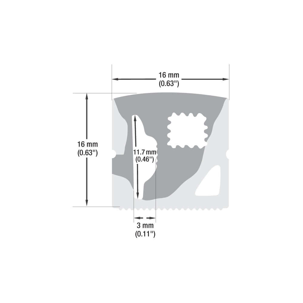 White Silicone Flexible LED Neon channel VBD-N1616-SD-W, per foot(30.5cm) SIDE Mount