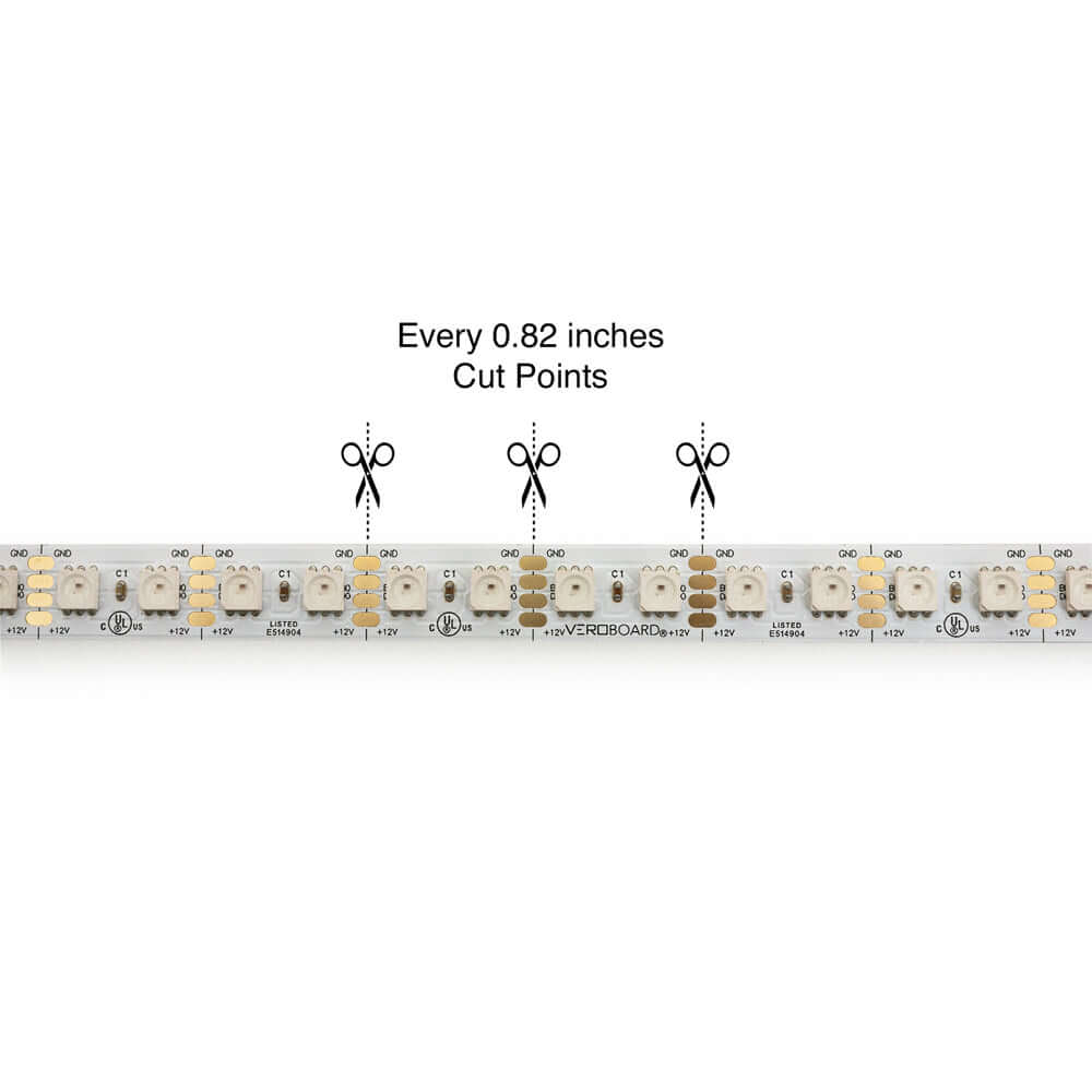 666561433406 - 5M WS2815 Indoor RGB LED Strip - 12V Addressable