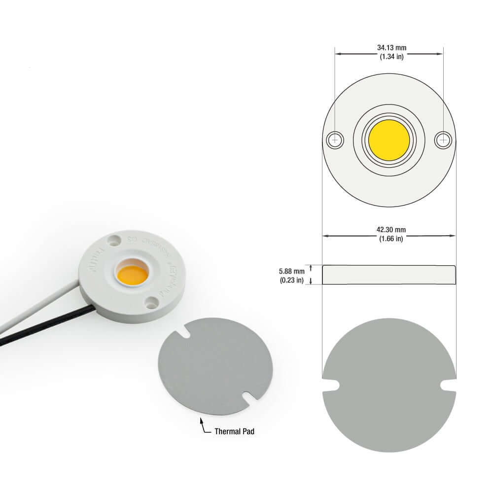 CBAC-042-36185-120V-2700K COB Paragon LED Module with H48185 LED Holder, 120V 11W 2700K(Soft White), Gekpower