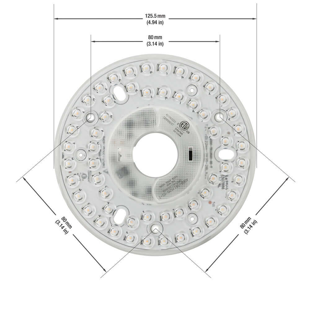 4.9 inch Round Disc LED Module TR12520-2S-T, 120V 20W 3CCT(3K, 4K, 5K), gekpower