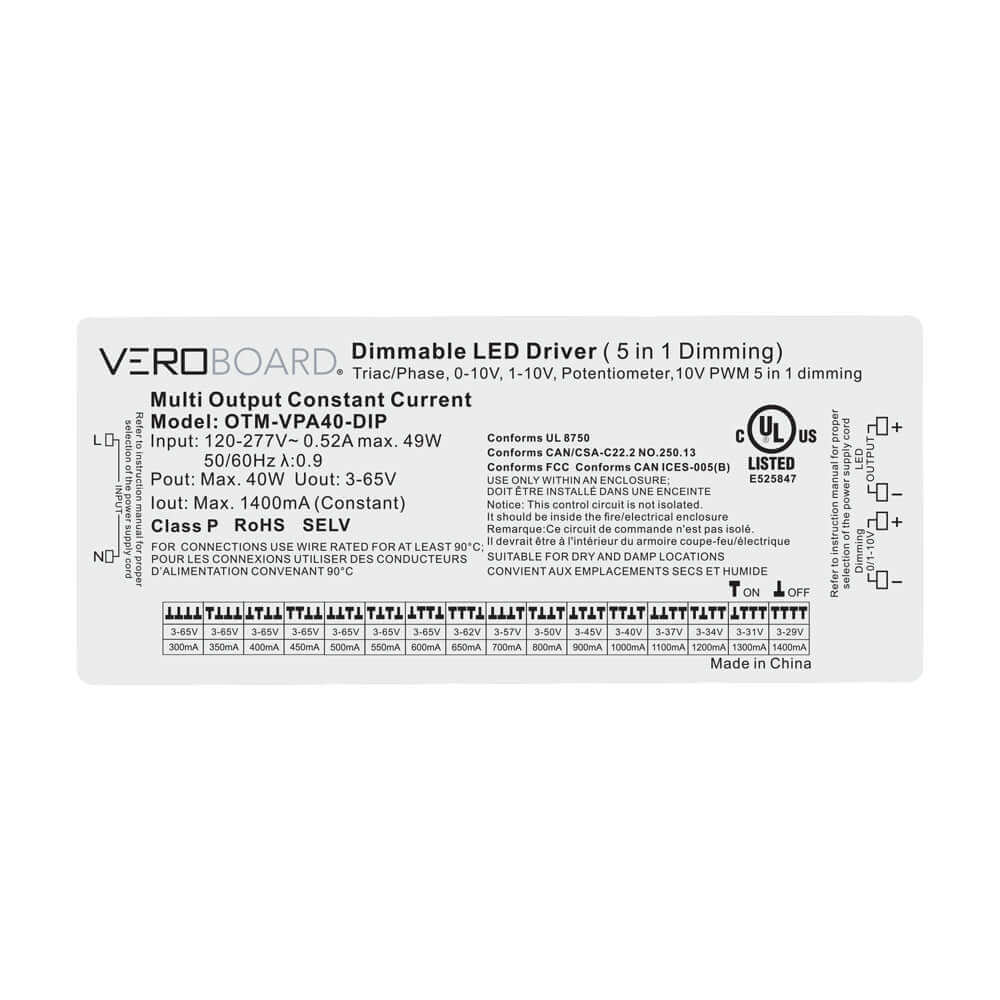 OTM-VPA40-DIP LED Driver - 40W 5-in-1 Dimming