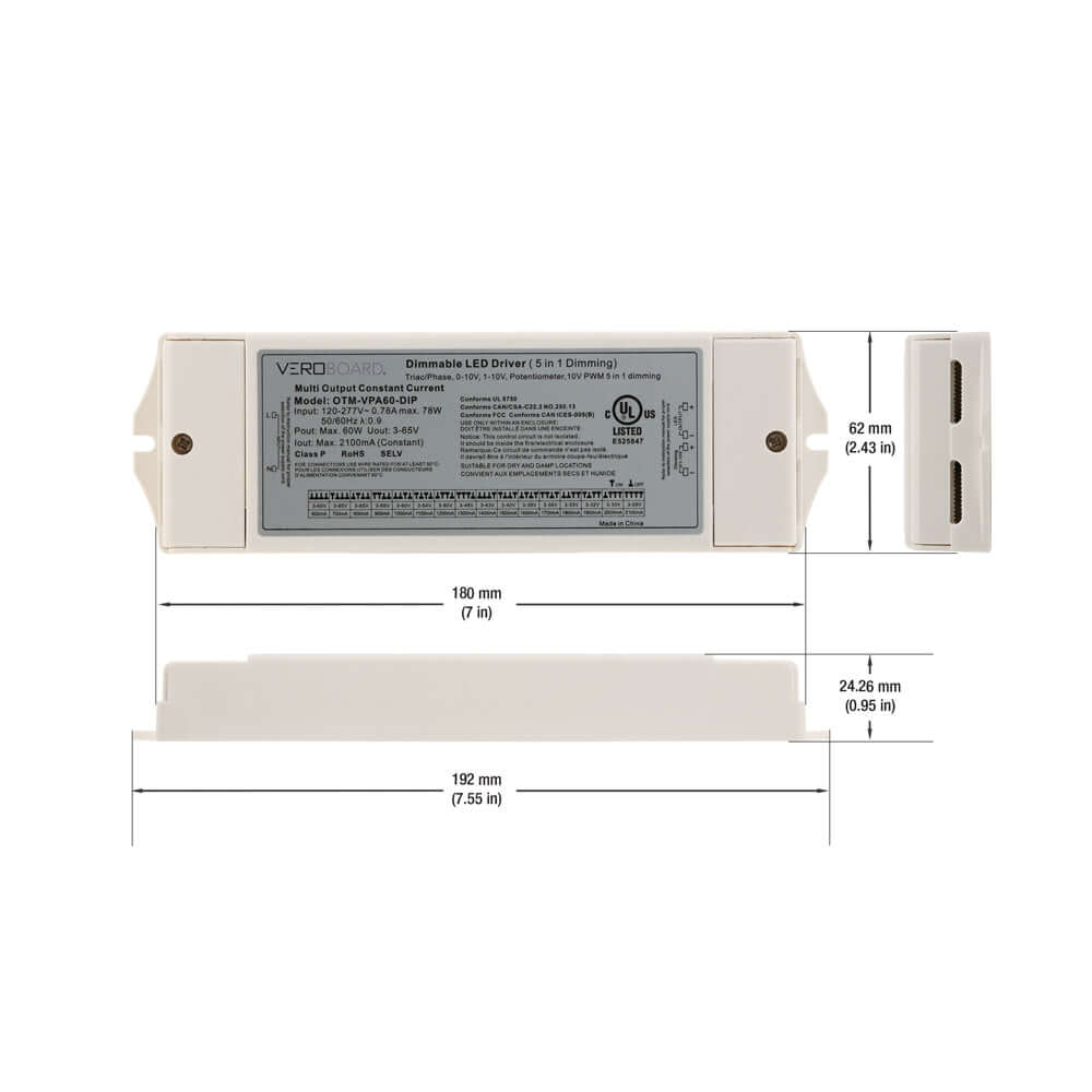 OTM-VPA60-DIP LED Driver - 5 in 1 Dimming 60W
