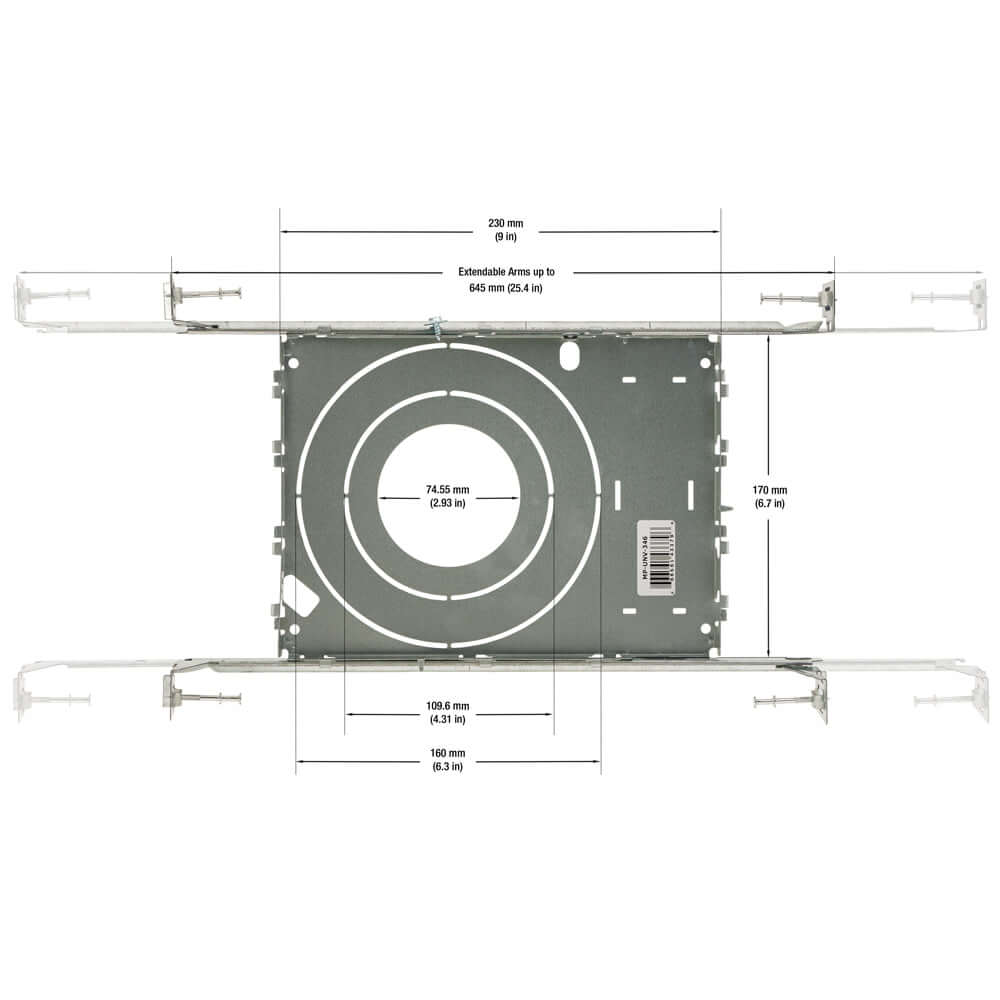 MP-UNV-346 Universal Mounting Plate for Recessed Lighting