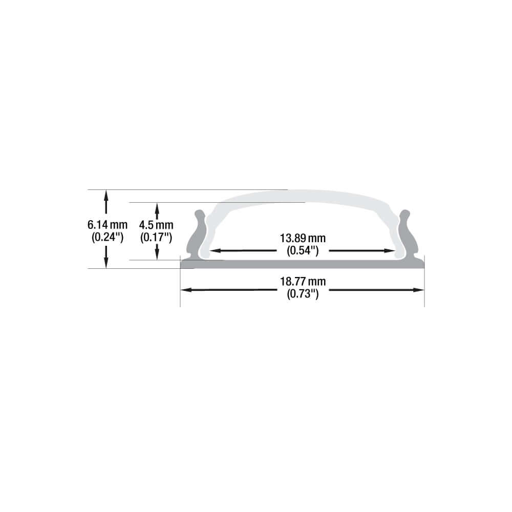 666561434021 - Bendable Thin Aluminum LED Channel 2M - VBD-CH-B1-2