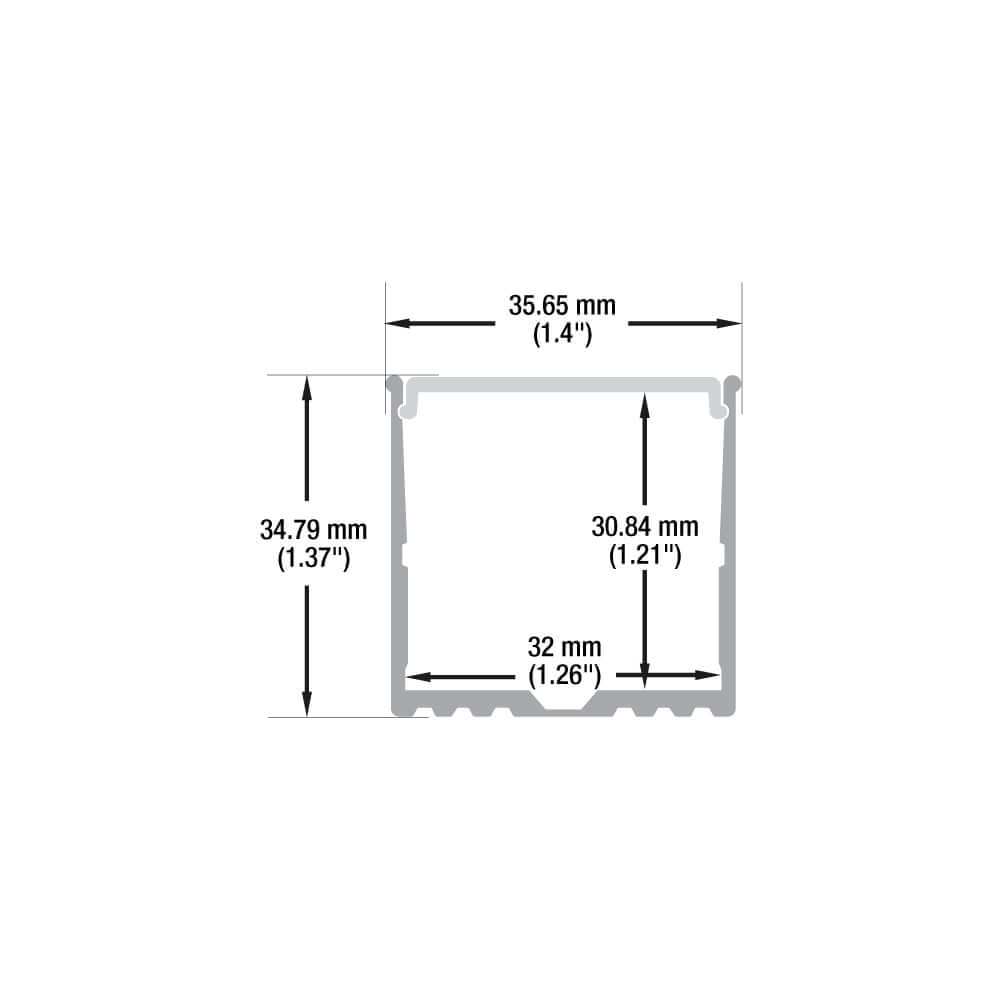 Linear Aluminum LED Channel for LED Strips 2M