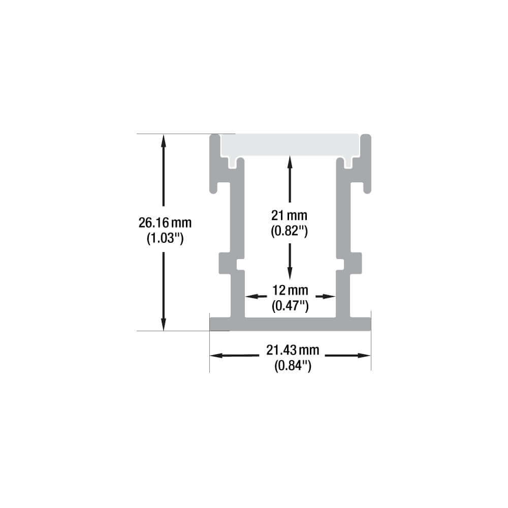 Walkway Floor Diffuser Aluminum LED Channel 2M