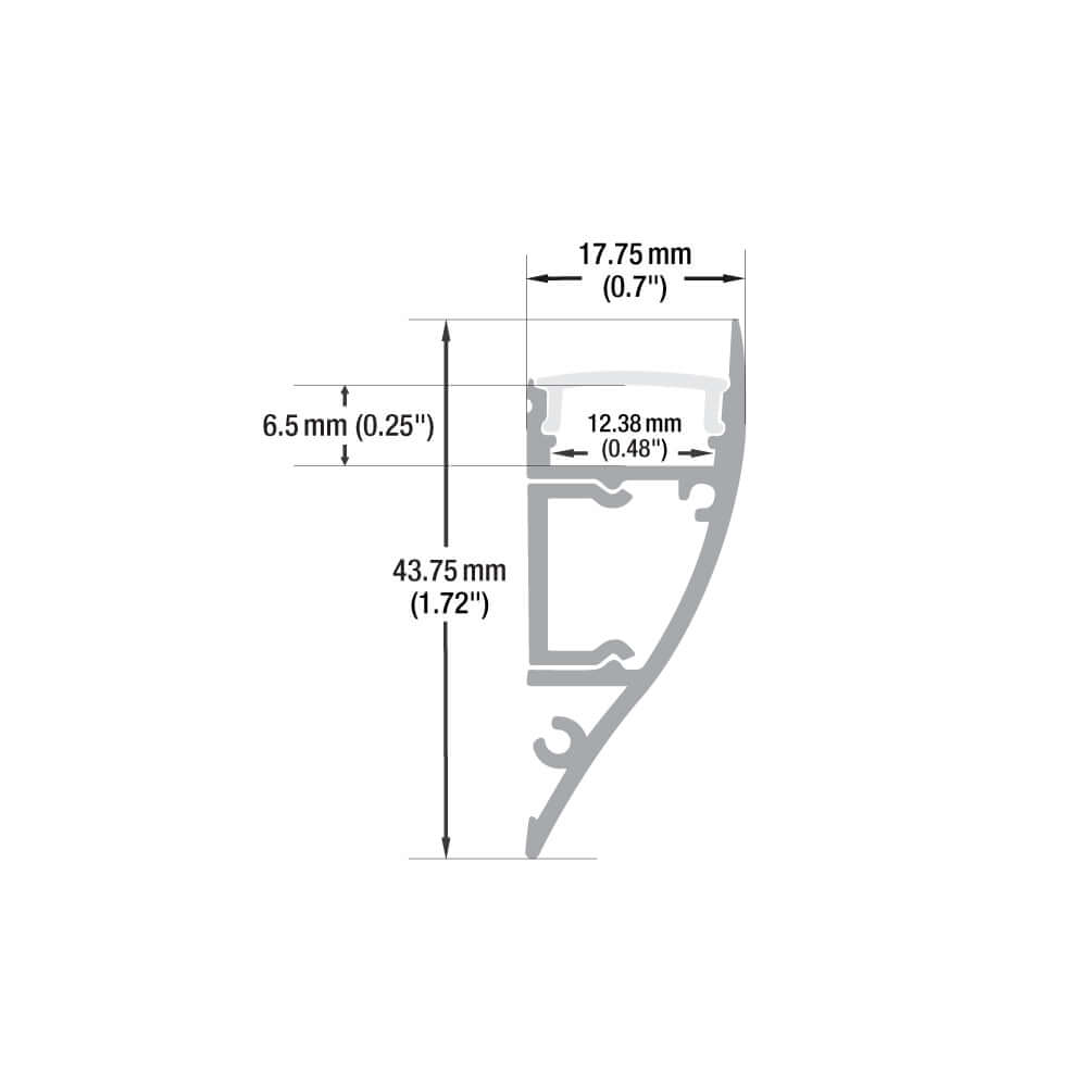 Linear Wall Mount Aluminum LED Channel 2M VBD-CH-M1-2