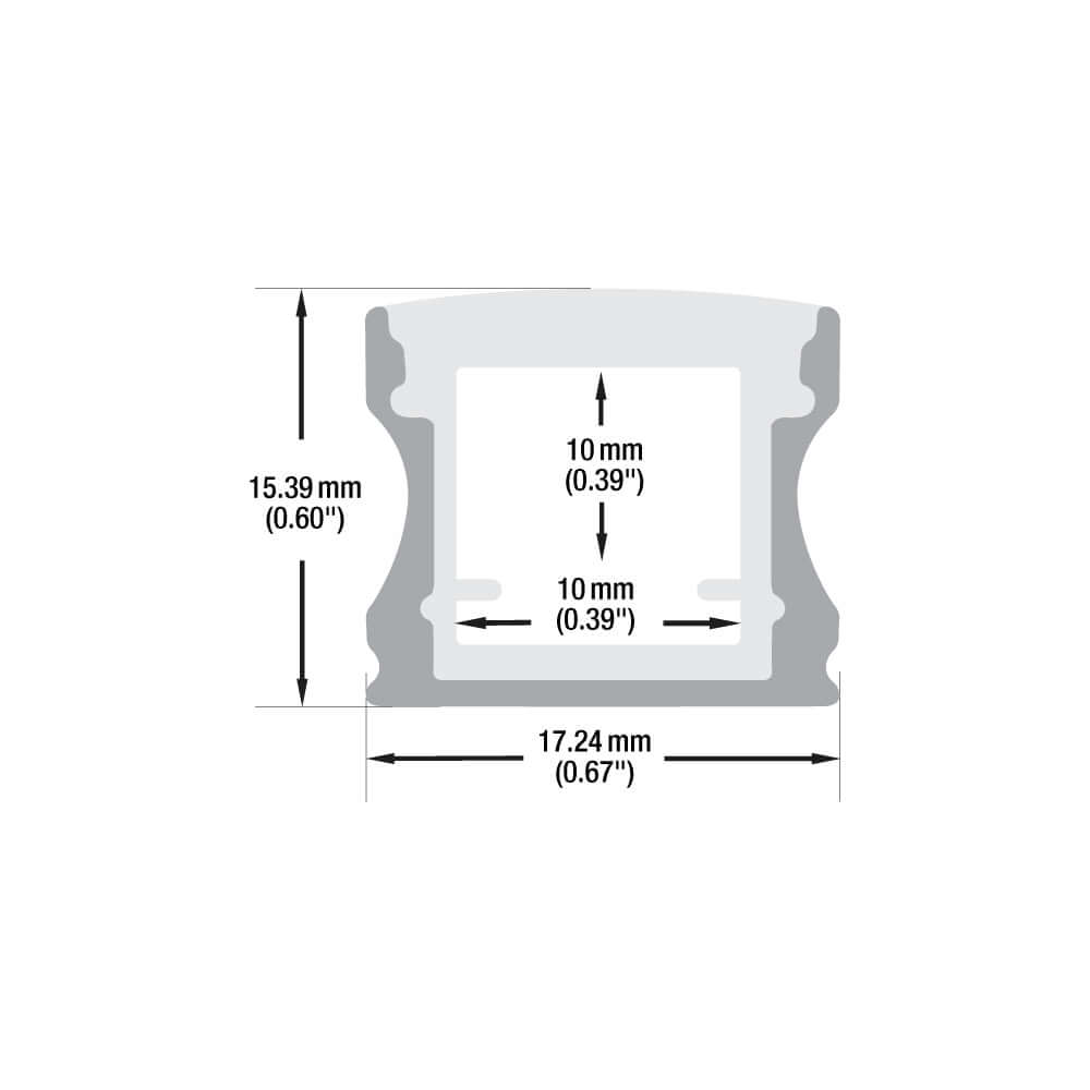 Waterproof Aluminum Extrusion for LED Strips, 2Meters(6.5ft) VBD-CH-S4WP-2