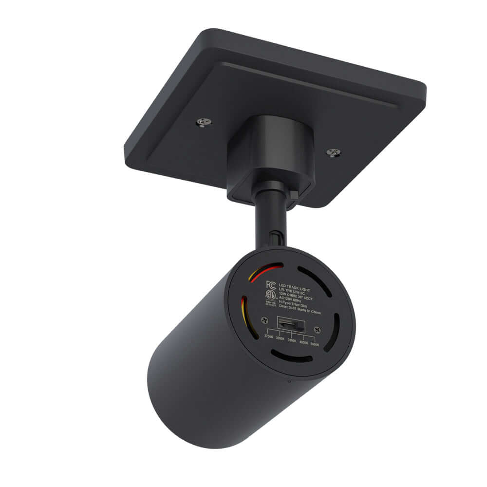 Black LED Track Light Head 12W 5CCT, 120V AC