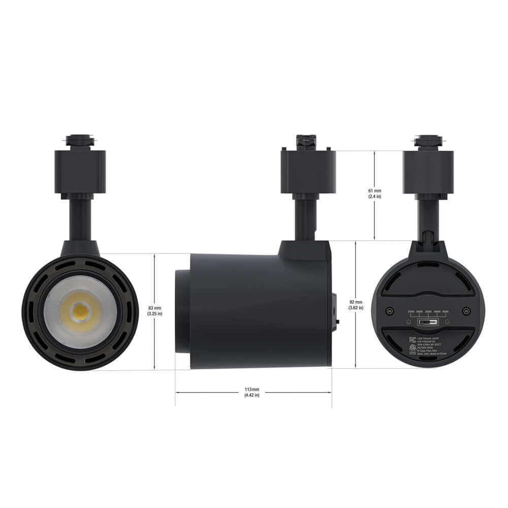 Black LED Track Light - VBD-LW-TRB20W-5C-B-XX