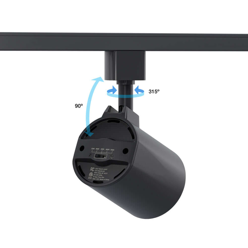 Black LED Track Light - VBD-LW-TRB20W-5C-B-XX