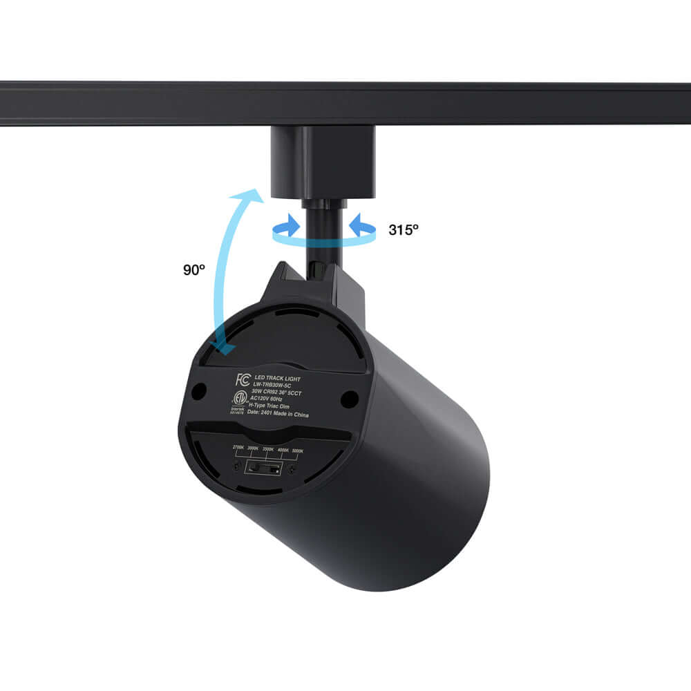 Black LED Track Light VBD-LW-TRB30W-5C-B-XX 30W 120V