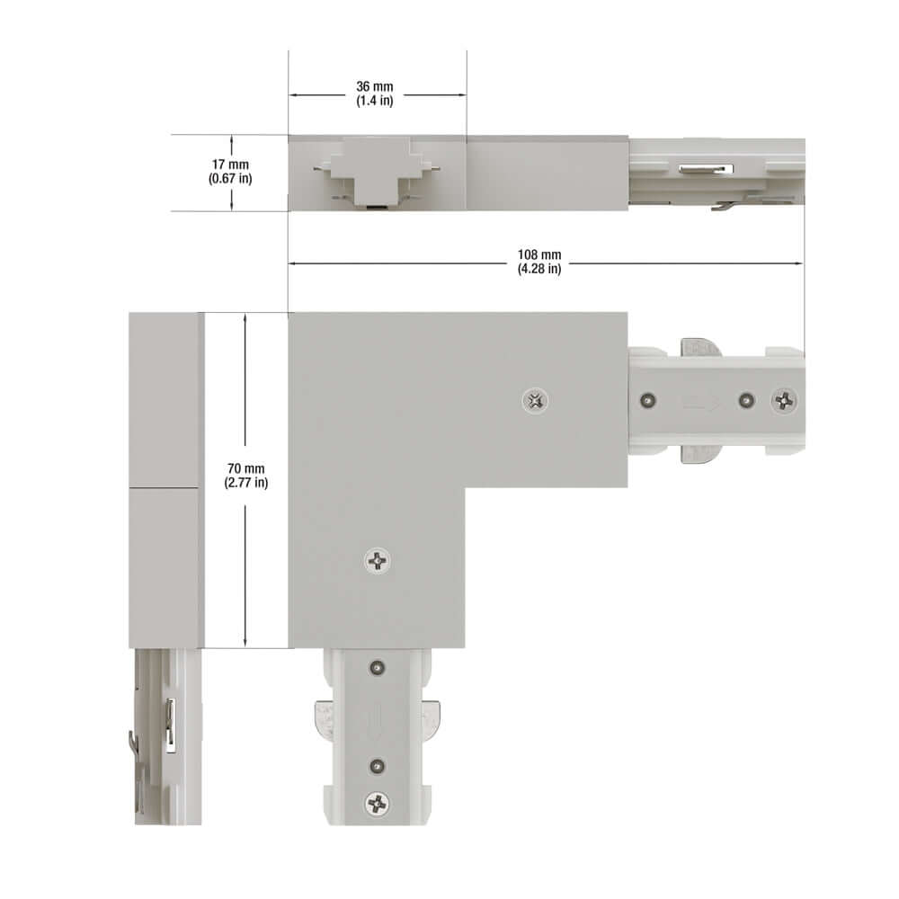 Track L Shape Joiner White H-Type VBD-0335-LJW