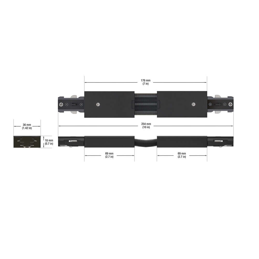 Track Angle Joiner Black H-Type VBD-0339-AJB