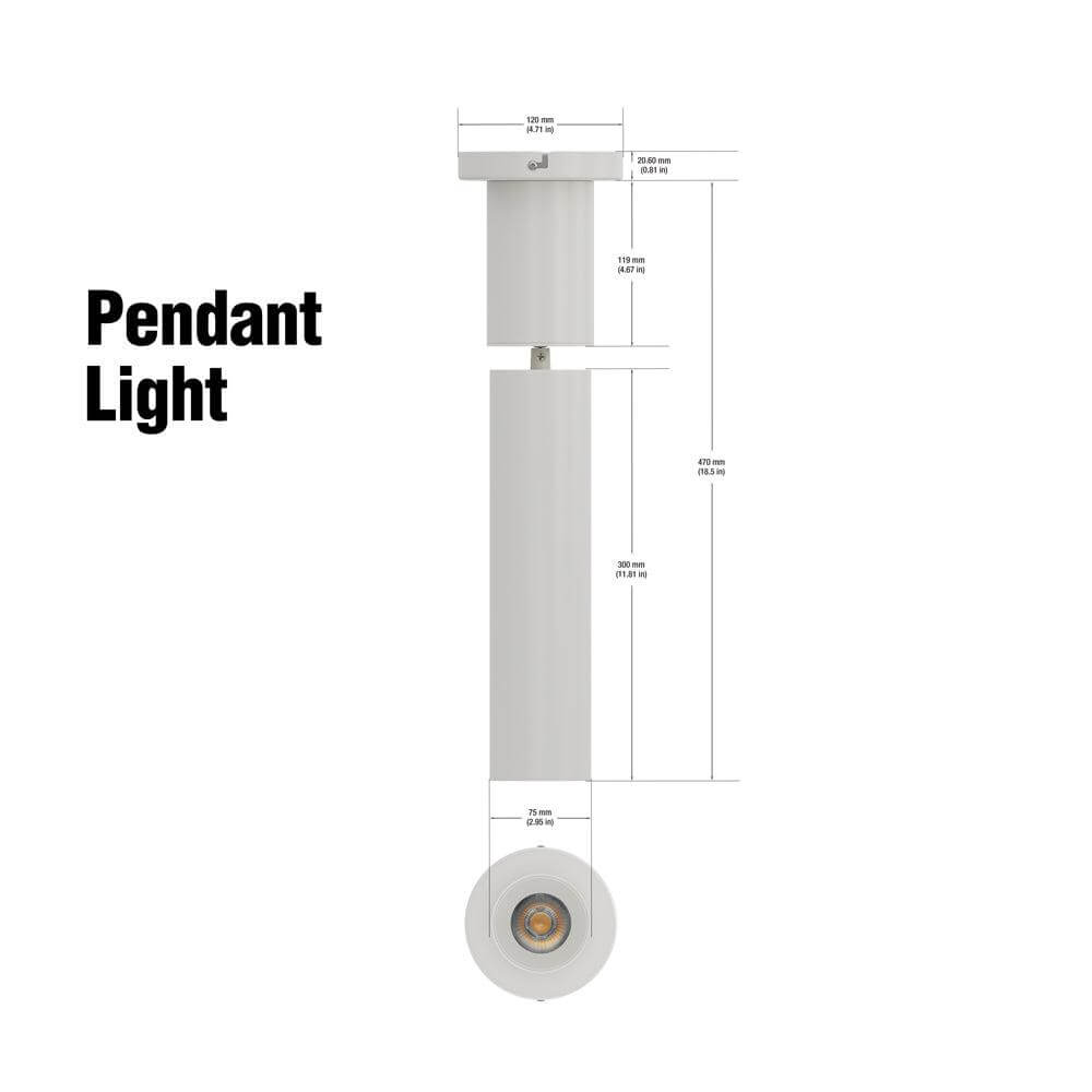 Dimmable Adjustable White Pendant Light VBD-TD22D10C-3CCT-W