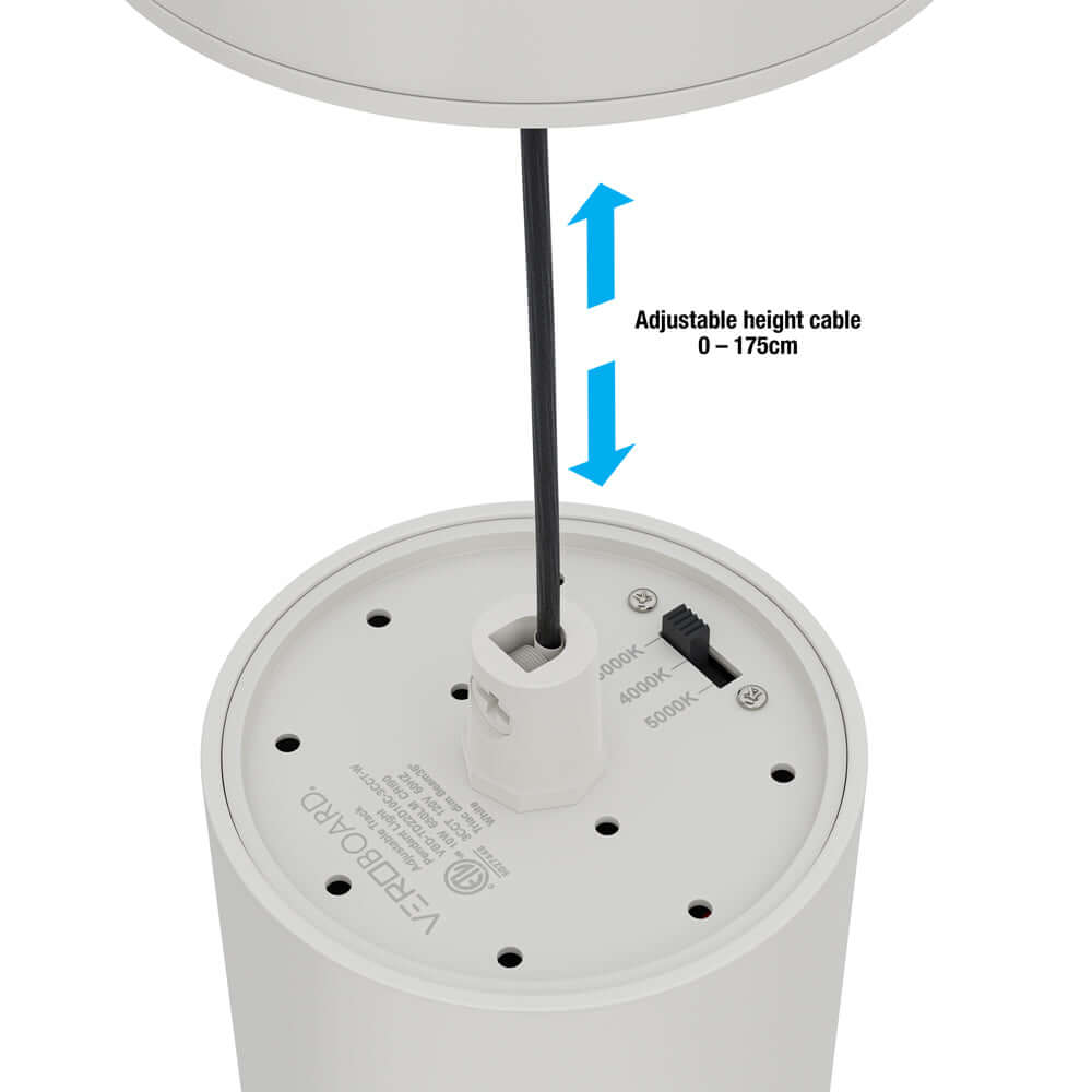 Dimmable Adjustable White Pendant Light VBD-TD22D10C-3CCT-W