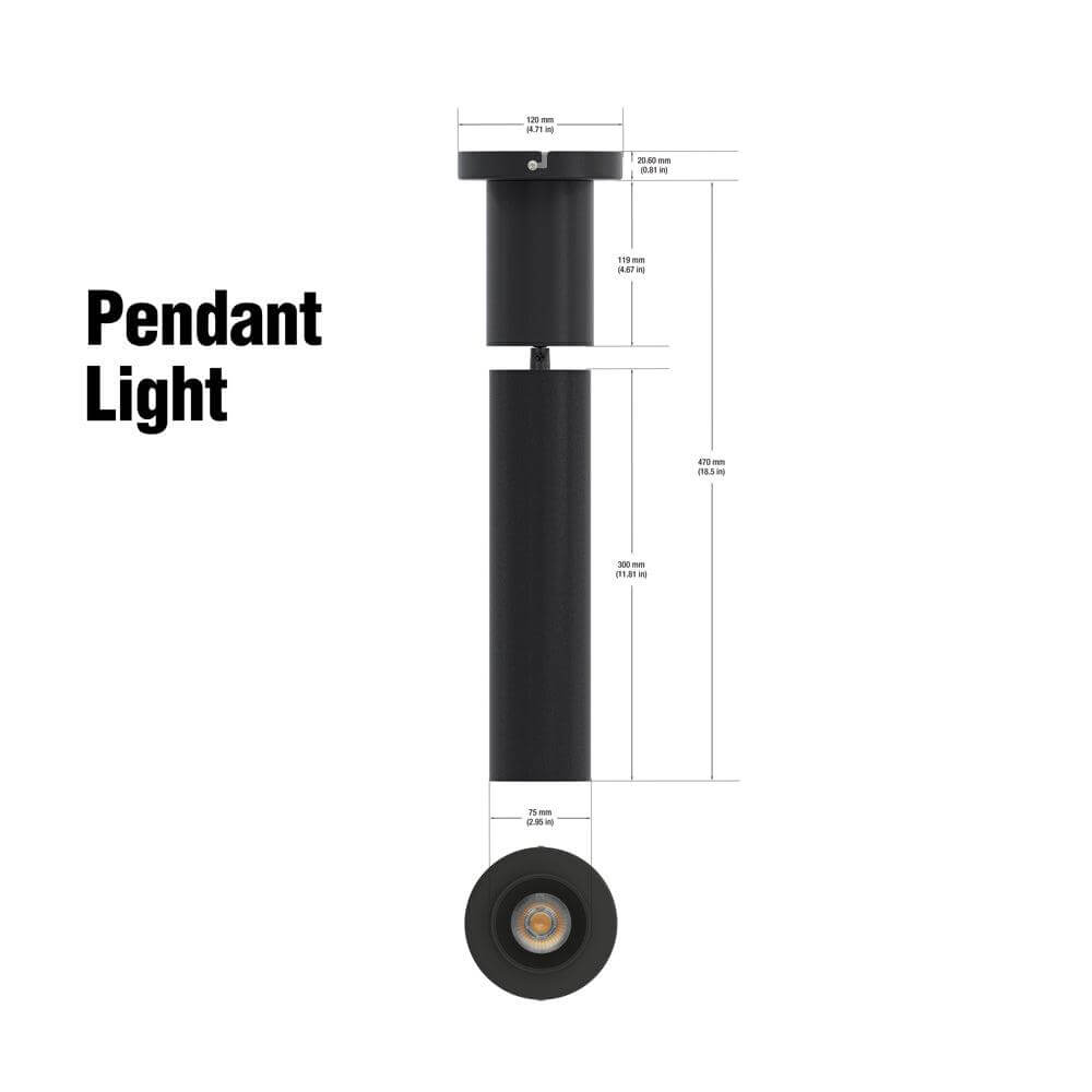 Adjustable Dimmable Black Pendant Light 10W VBD-TD22D10C-B