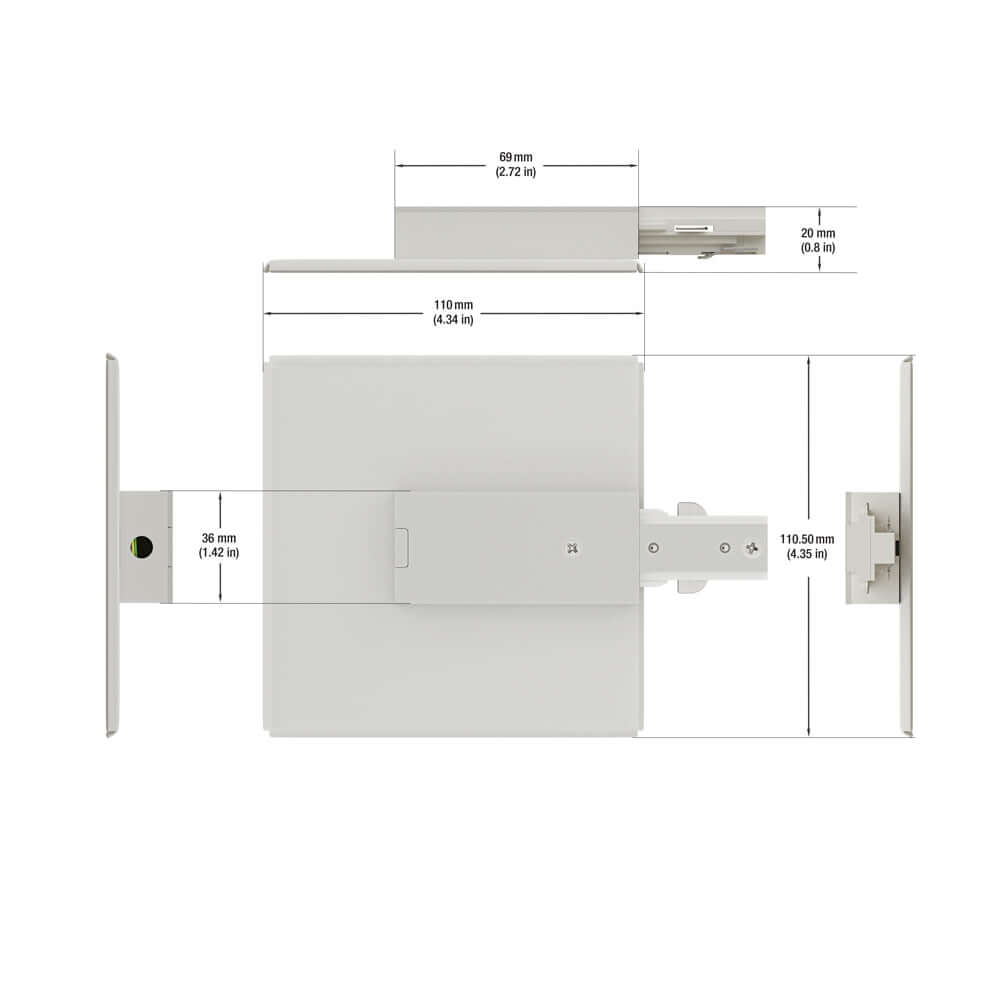 Track Live End Joiner with Cover - VBD-LW-TR02-W