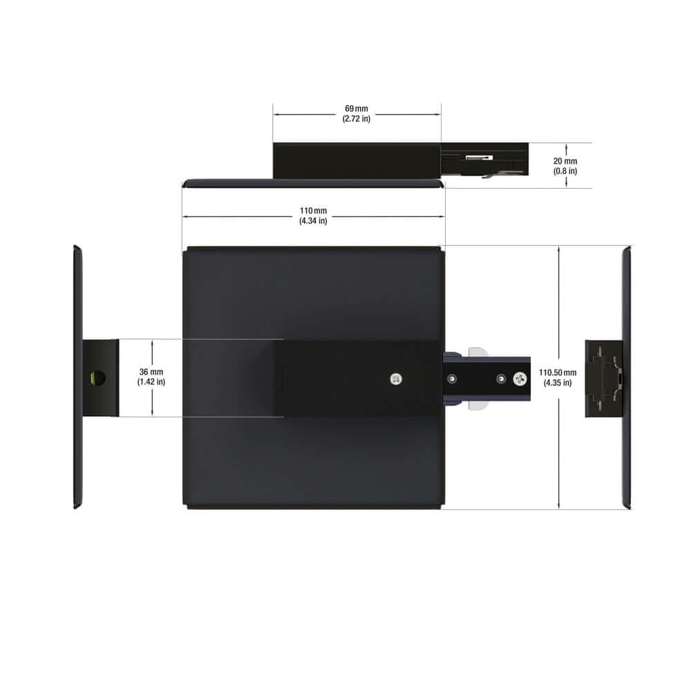 Track Live End Joiner with Cover - Model VBD-LW-TR02-B