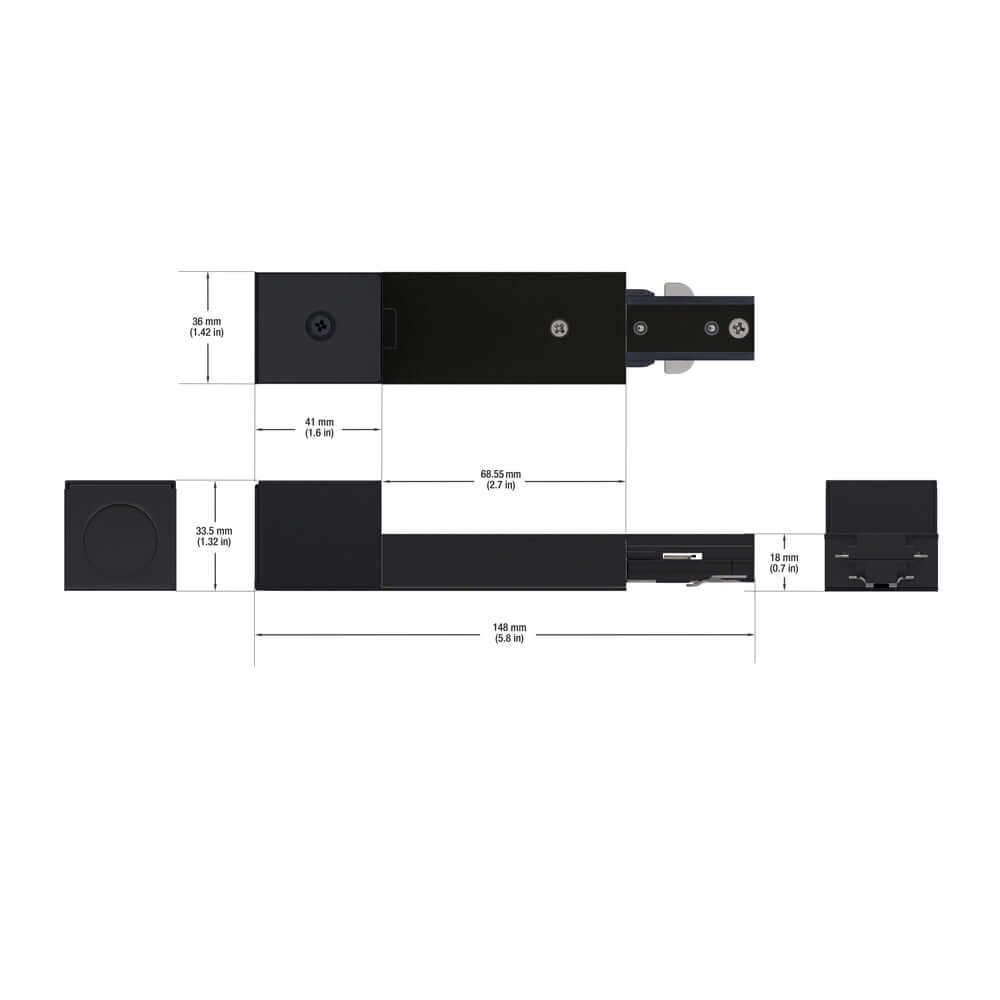 666561435271 - Track Live End Conduit Joiner Black VBD-LW-TR03-B