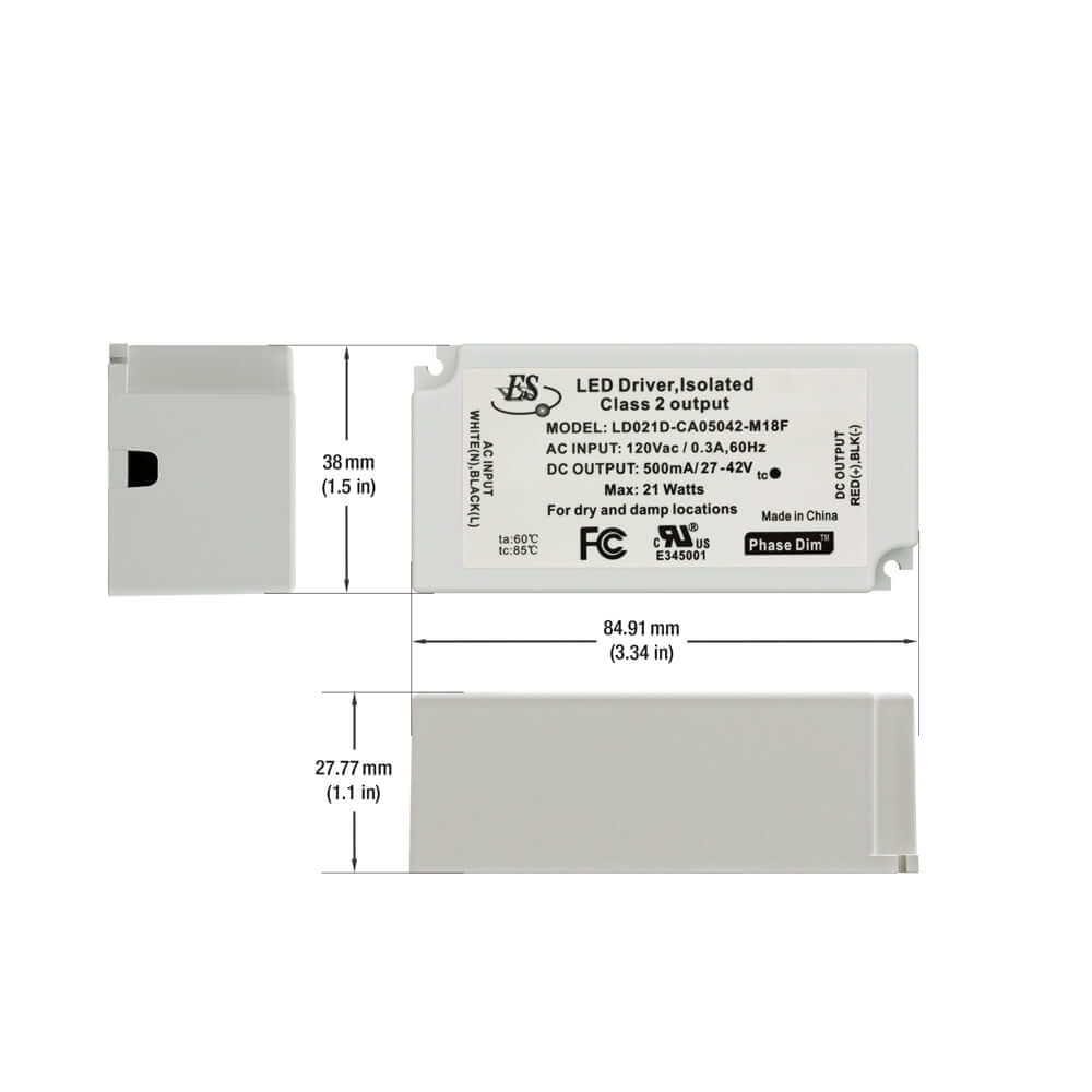 666561435301 - ES LD021D-CA05042-M18F LED Driver 500mA 21W