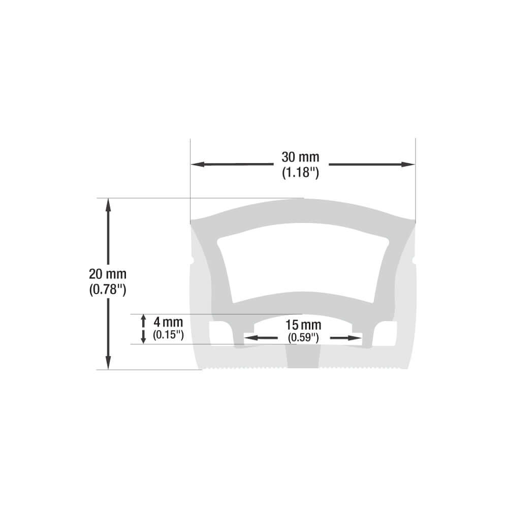 666561435417 - White Silicone Flexible LED Neon Channel VBD-N3020-SF-W