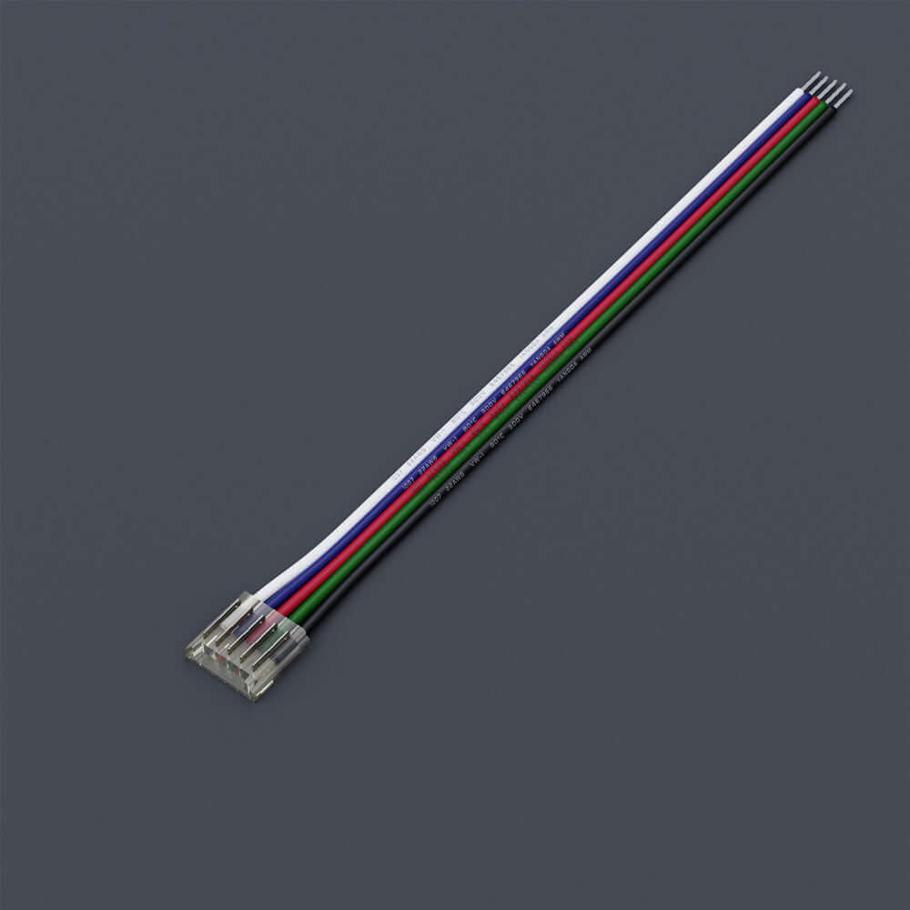 12mm LED Strip to Wire Connectors, VBD-50RGBWBC-12mm-1S1W RGBW (Pack of 1)
