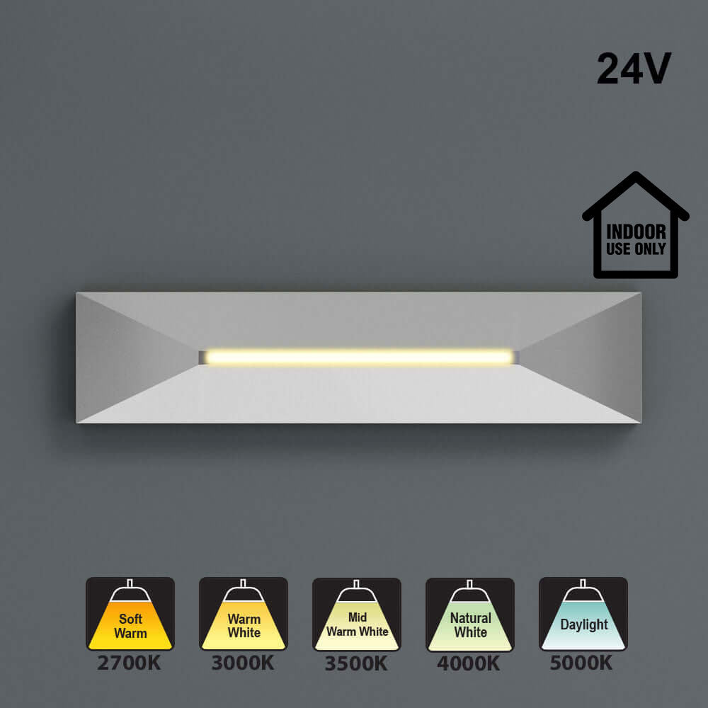 4" Linear Step Light - 24V 0.6W, 5 Color Options