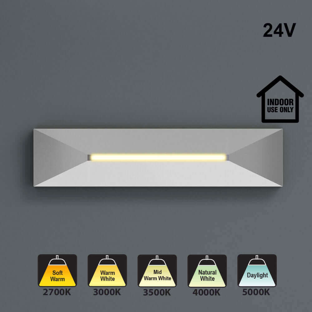 4" Linear Step Light - 24V 0.6W, 5 Color Options