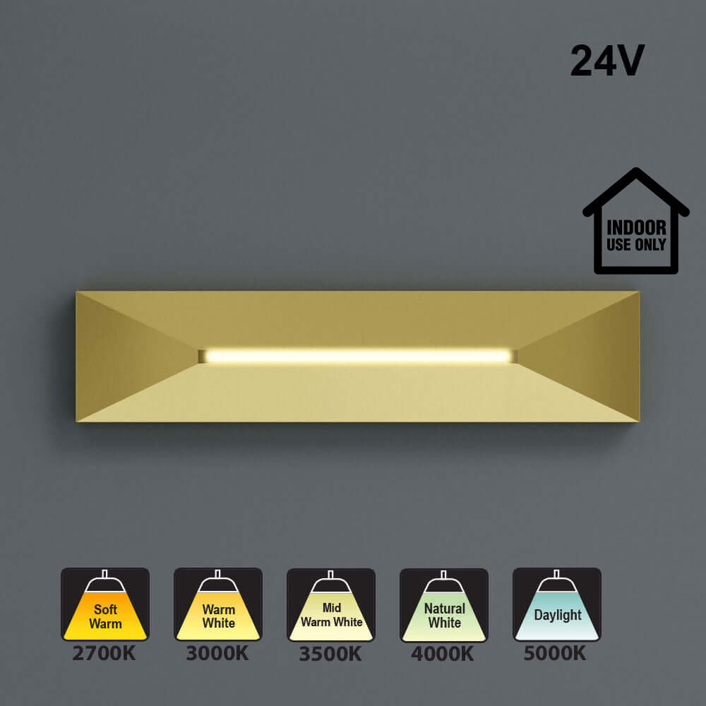 4 Inch Linear Step Light 24V Gold - CCT Options