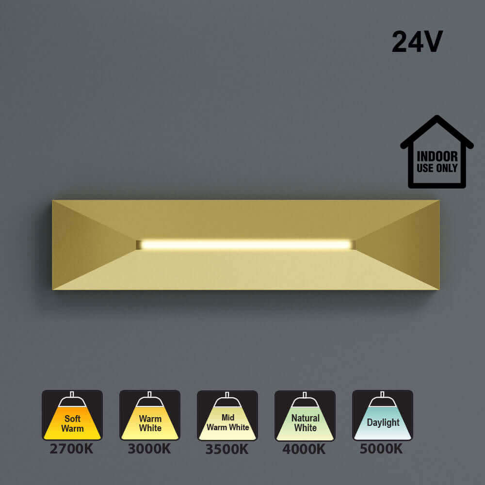 4 Inch Linear Step Light 24V Gold - CCT Options