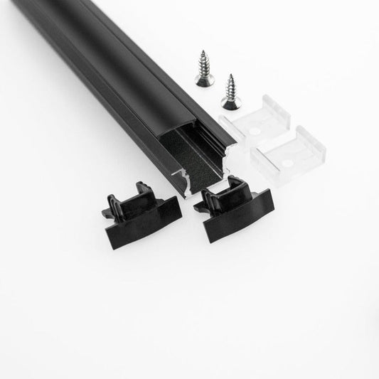 Aluminum LED Channel Black for LED Strips VBD-CH-RF1B-2